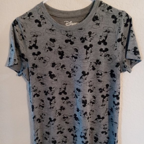 WALT DISNEY WORLD NWOT WOMENS GREY MICKEY MOUSE T SHIRT SZ S - Picture 1 of 4